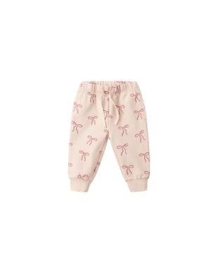 Relaxed Fleece Sweatpants Red Bow Set