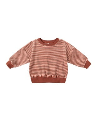 Relaxed Cranberry Candy Stripe Velour Sweatpants Set