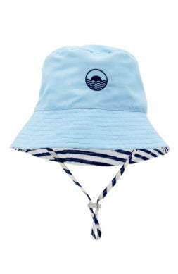 Crystal Blue Suns Out Reversible Bucket Hat- Infant