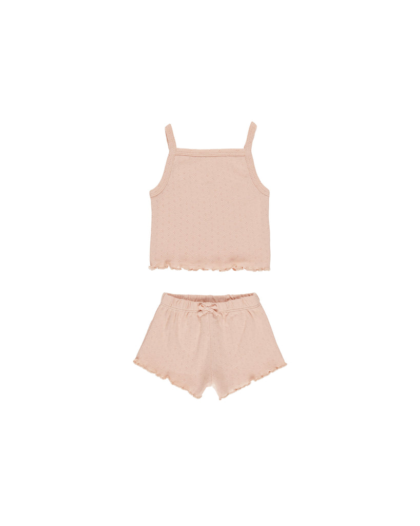 Melon Pointelle Tank & Shortie Set