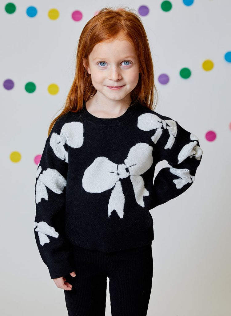 Black & White Bows All Over Sweater