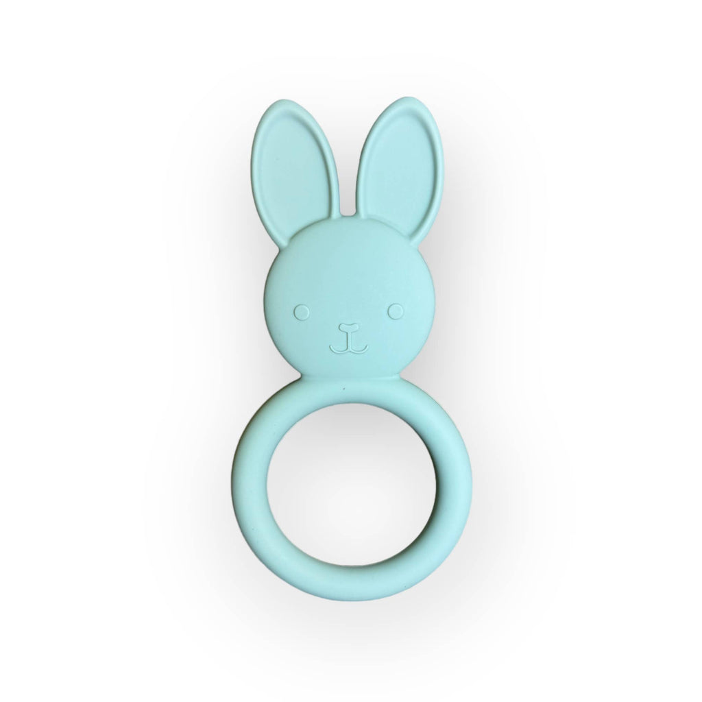 All Silicone Bunny Teething Ring: Lint
