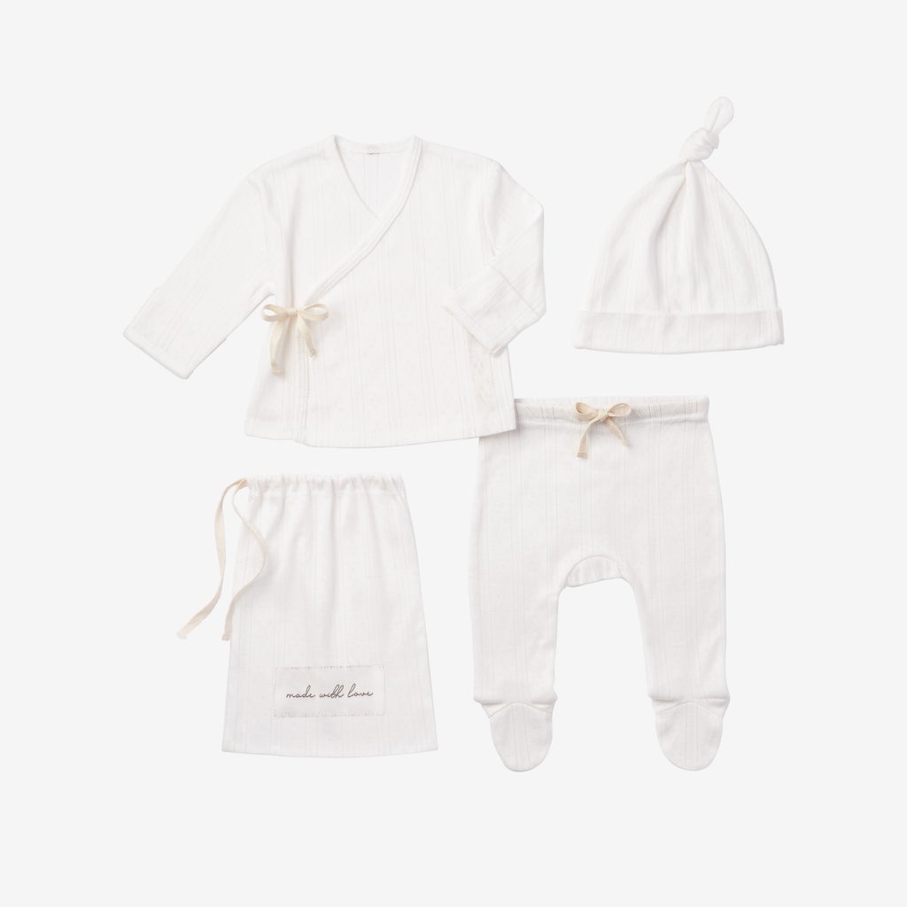 White Pointelle Welcome Home Set