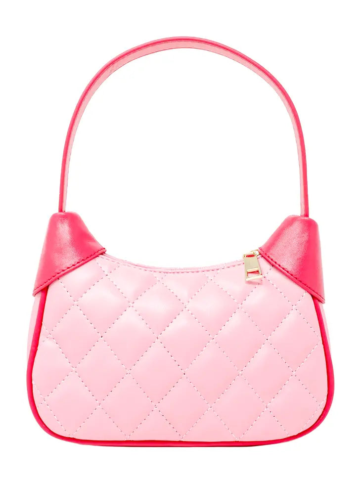 Quilted Leather Bag- Pink or Purple