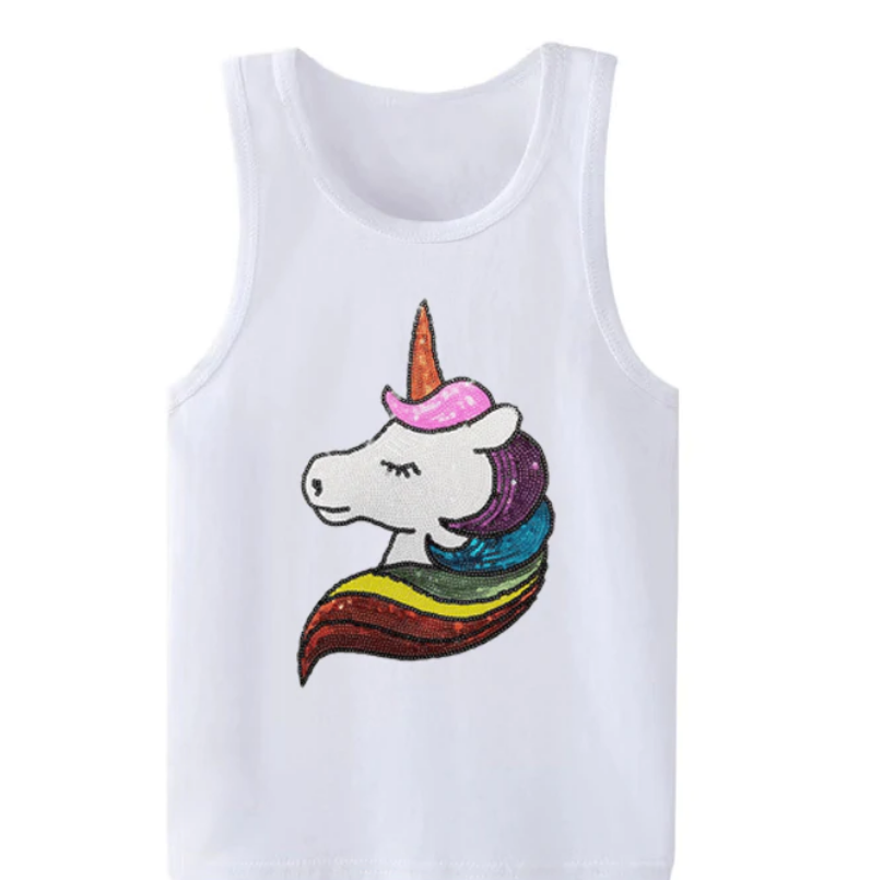 Sequin Rainbow Unicorn Tank