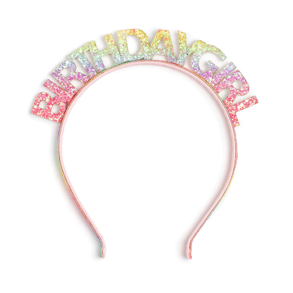 Bright Rainbow Birthday Girl Headband