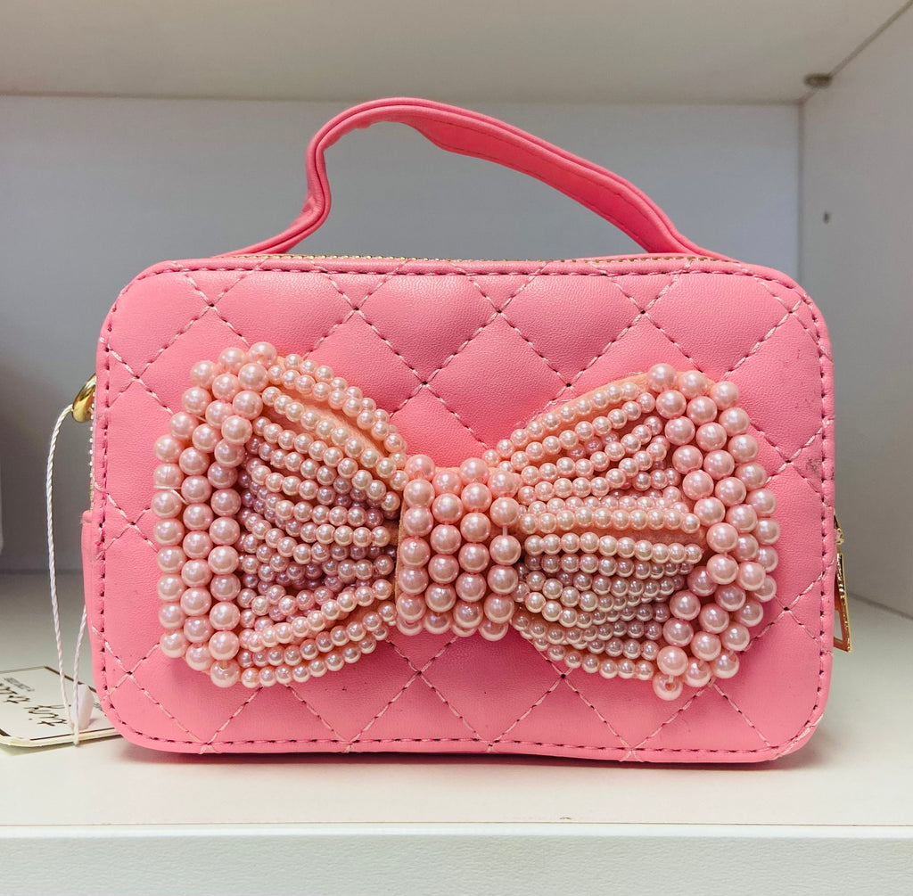 Rectangular Quilted Bow Hand Bag