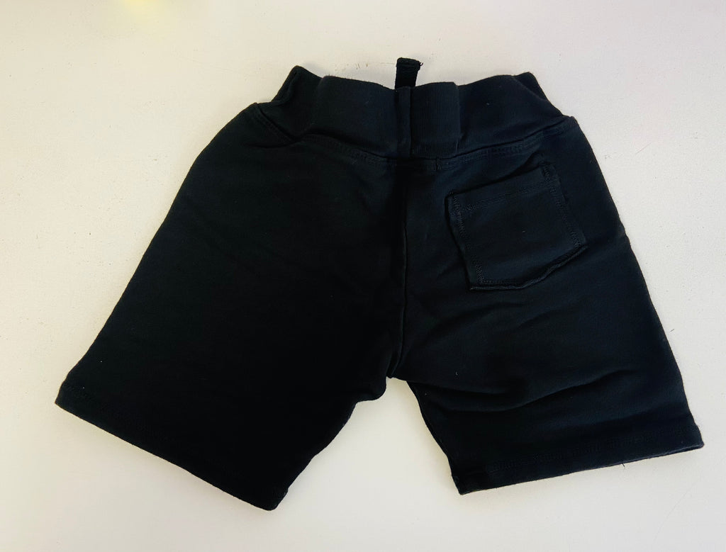Black Baby Cotton Board Shorts with Back Pocket