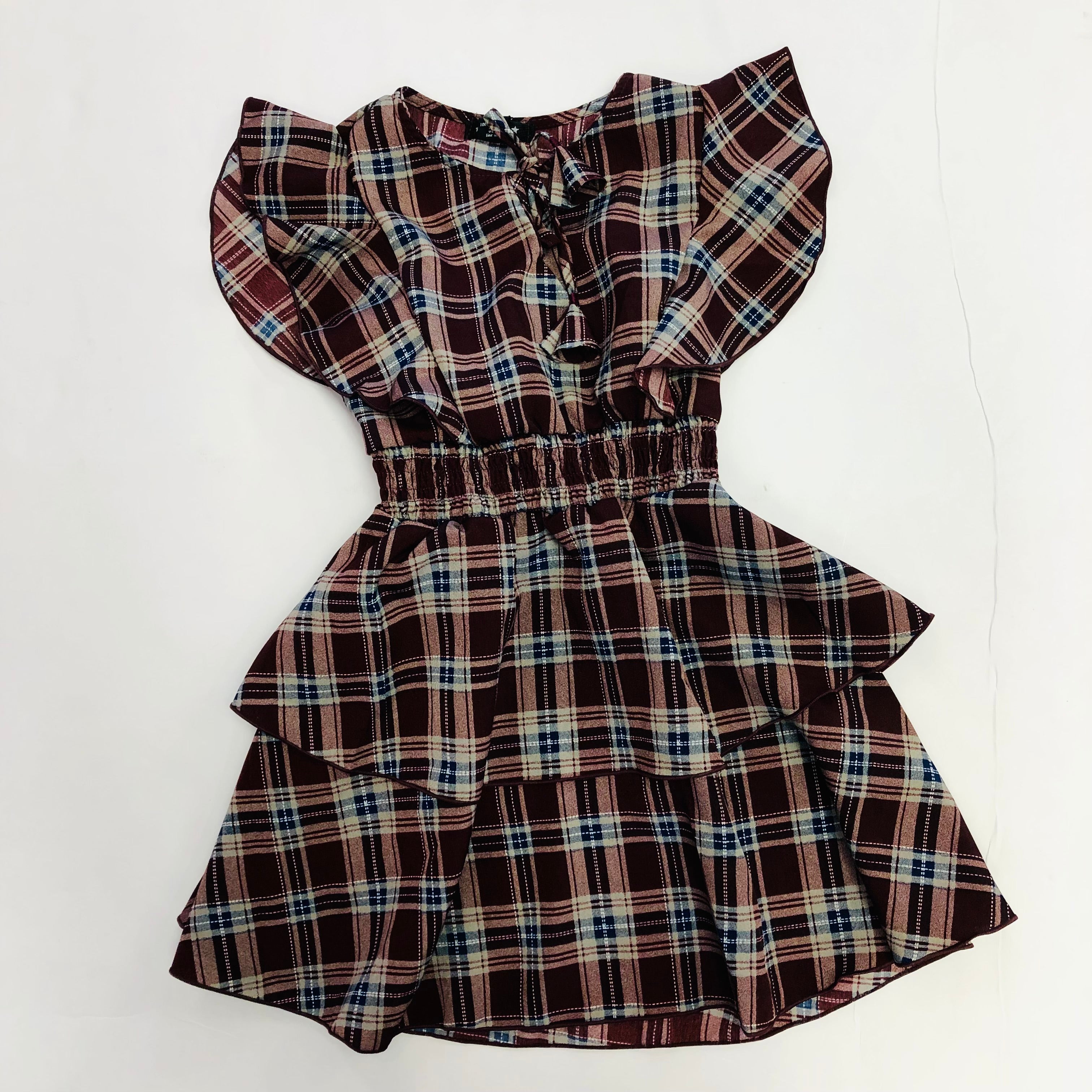 Burgundy Plaid Chiffon Dress Charlotte West Baby Burgundy Plaid Chiffon Dress Charlotte West Baby