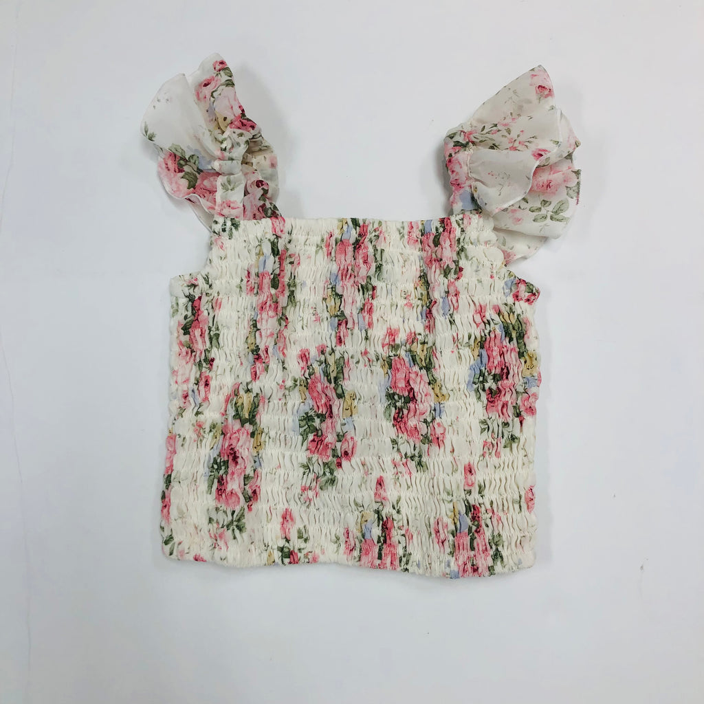 White Cabbage Rose Top