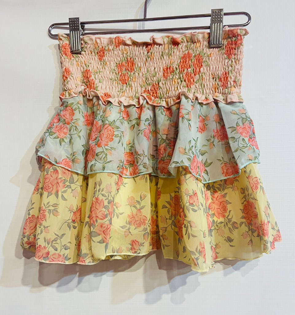 Pink Rose Chiffon Skirt Set