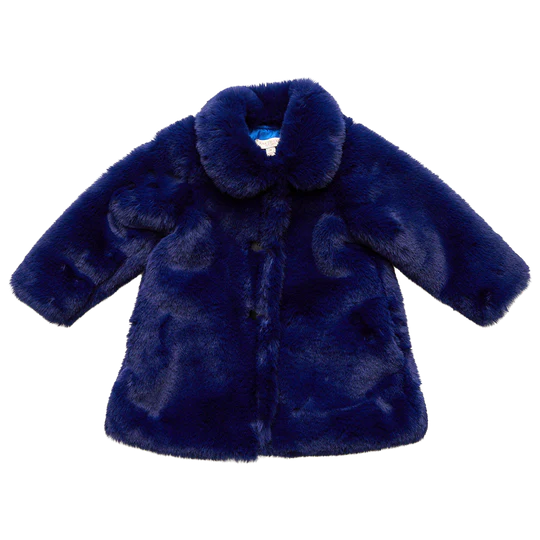 Girls Kate Coat Navy Fur