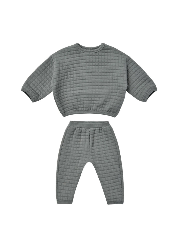 Qunicy Mae Quilted Sweater & Pant Set/ Dusk