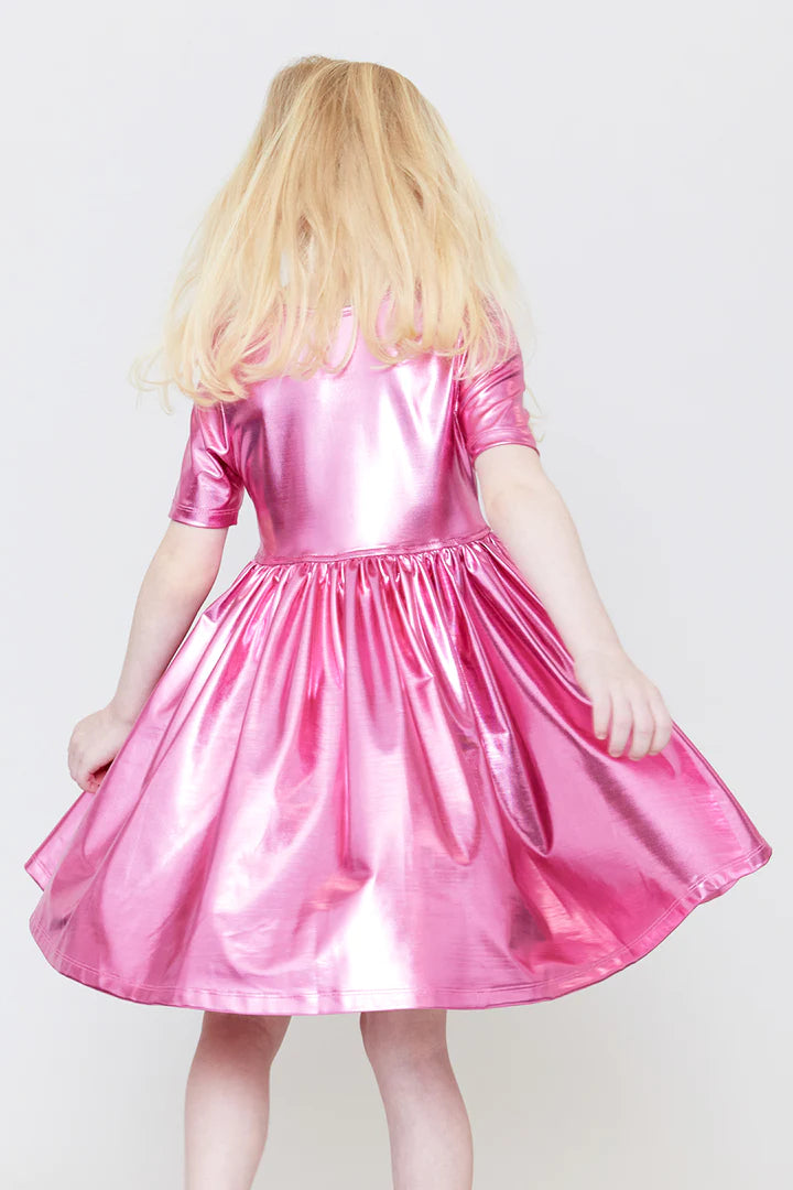 Pink Lame Steph Dress Charlotte West Baby