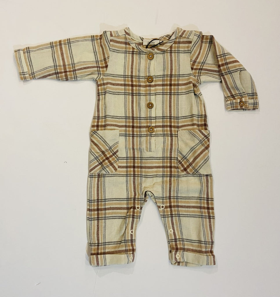 Light Taupe Flannel Romper