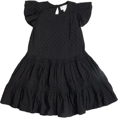 Black Swiss Dot Twirl Dress